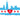 Chicago skyline silhouette in light blue overlaid on the Chicago flag design, with a red Misericordia heart logo in the center and four red stars.