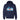 A navy blue pullover hoodie featuring a Chicago skyline graphic on the chest, styled with the Chicago flag colors and a red Misericordia heart logo in the center. Below the graphic, the text 'MISERICORDIA FAMILY FEST' is printed in white.