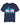 A navy blue short-sleeve t-shirt with a graphic showing the Chicago skyline, the Chicago flag with a red Misericordia heart logo in the center, and the text 'MISERICORDIA FAMILY FEST' printed below.