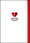 Card with a white heart on a black background