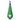 A green golf towel with a white printed Misericordia heart logo on the front, featuring a black carabiner clip and a magnet at the top.