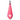 A pink golf towel with a white printed Misericordia heart logo on the front, featuring a black carabiner clip and a magnet at the top.